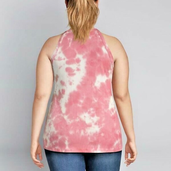 Lane Bryant High Neck Ribbed Tie Dye Tank Size 18/20 - Picture 2 of 5